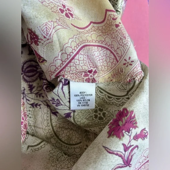 Xhilaration Paisley Satin Sequins Trim Camisole Tank Top - Picture 8 of 9